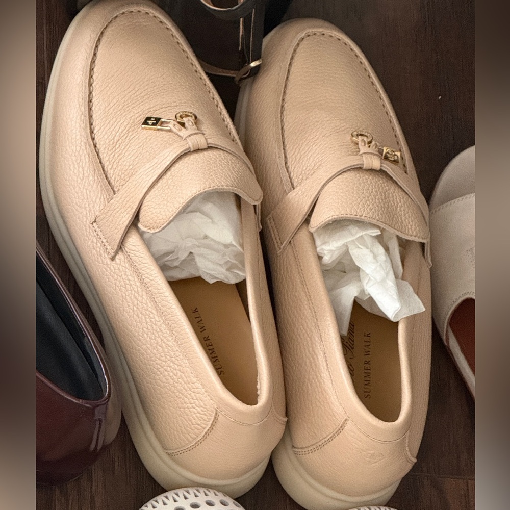 Loro Piana Summer Charms Leather Loafers
